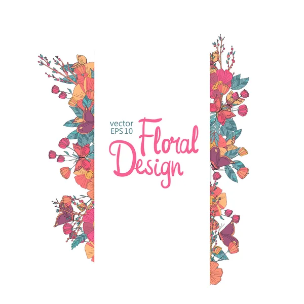 Fronteira vetorial floral — Vetor de Stock