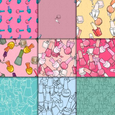 Dikişsiz desen tırnak cilası ile ayarla