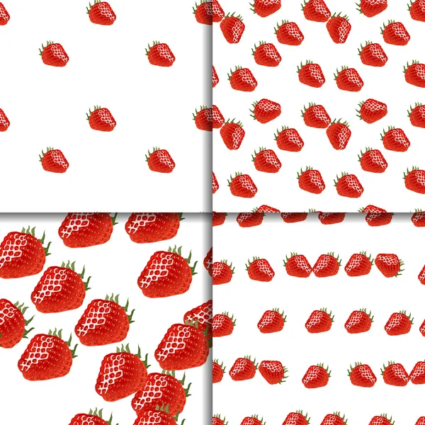 원활한 패턴 딸기 세트 — 스톡 벡터