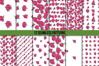 Seamless modeli ile pembe peonies ayarla
