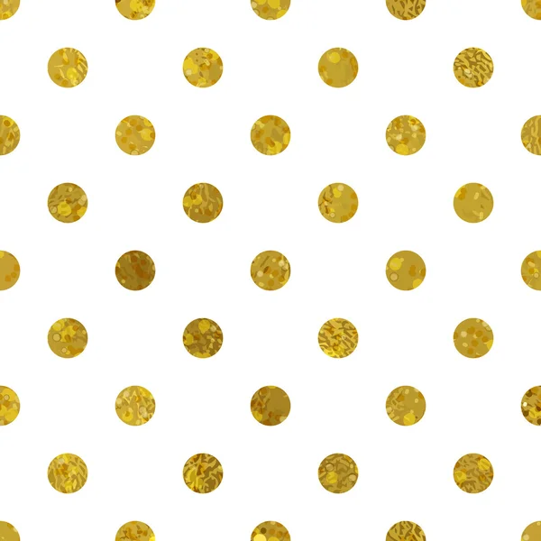 Witte en gouden patroon. Abstracte polka dot achtergrond. — Stockvector