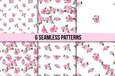 Seamless modeli ile pembe peonies ayarla
