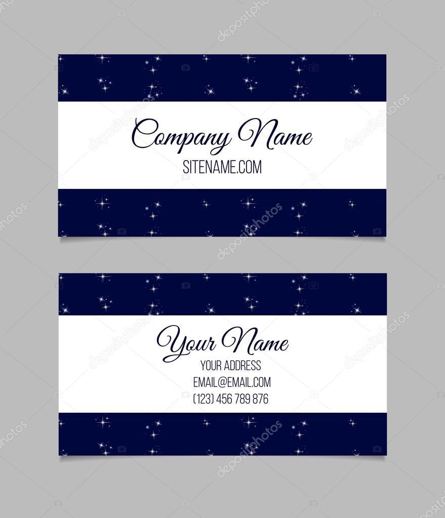 Business card template with stars