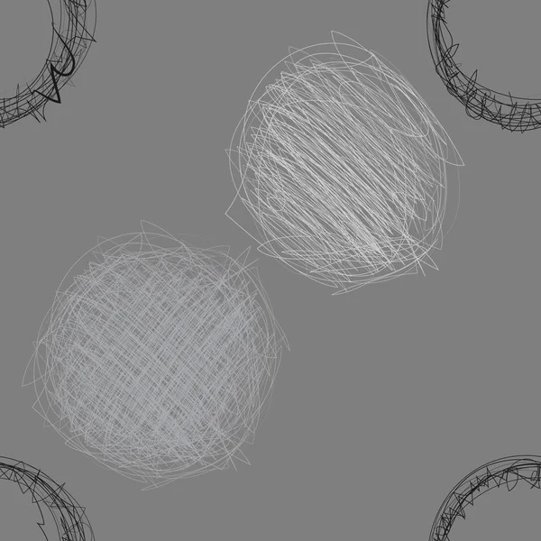 Klotter cirklar Seamless mönster — Stock vektor