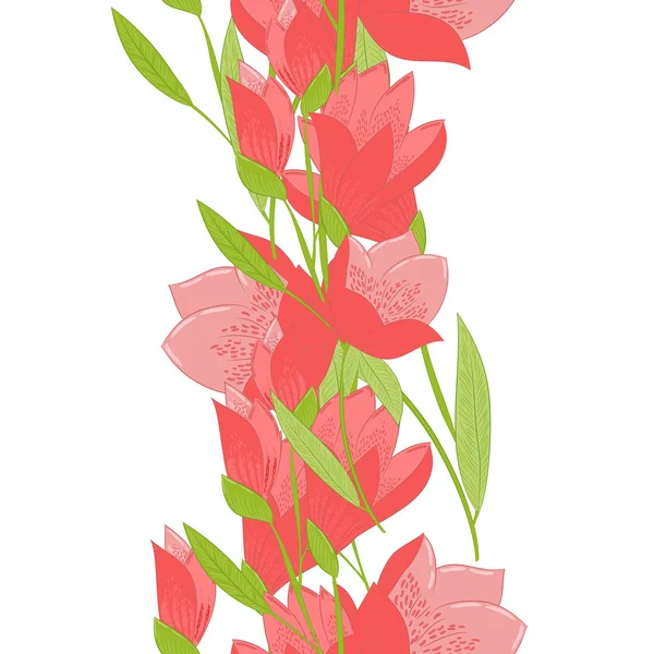 Λουλούδι Γκάρλαντ άνευ ραφής τουλίπα — Διανυσματικό Αρχείο