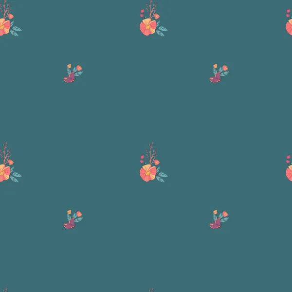 Floral sans couture Vintage Wildflowers Pattern — Image vectorielle