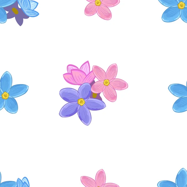 Seamless forget-me-not pattern — Stock Vector