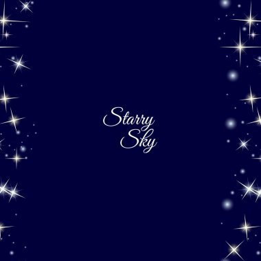 Koyu mavi zemin üzerine yıldızlı çerçeve