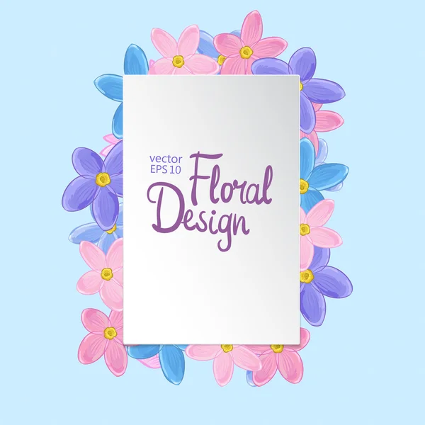 Quadro vetorial floral —  Vetores de Stock