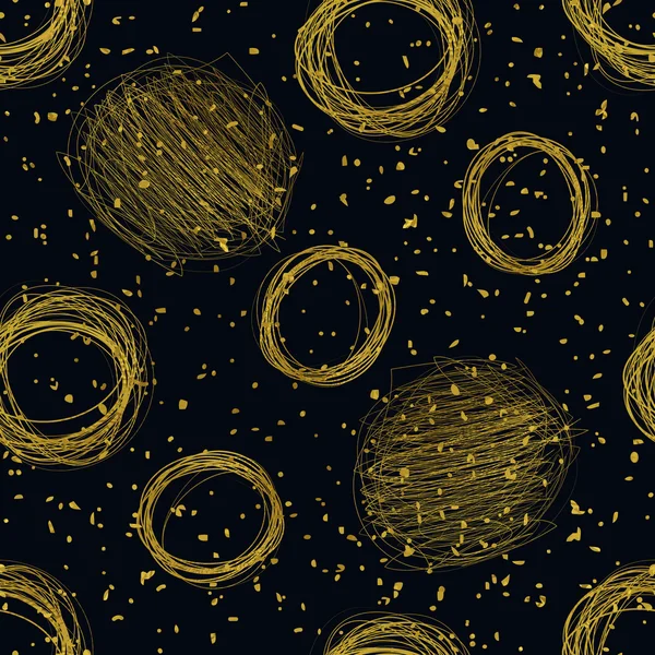 Golden main dessinée cercles motif sans couture — Image vectorielle