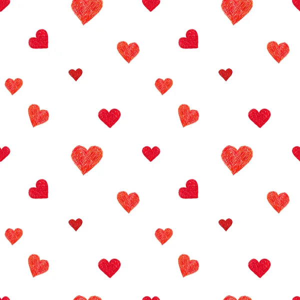 Безшовний візерунок Doodle з сердечками — стоковий вектор