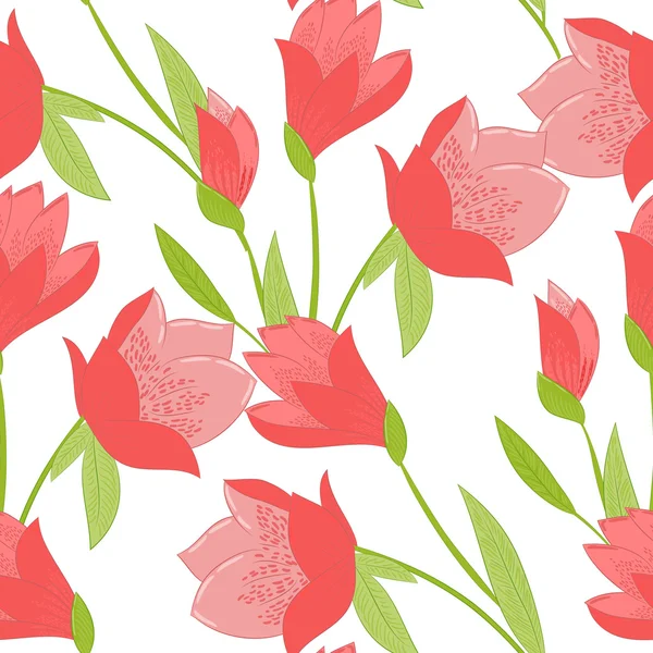 Бесшовный рисунок с тюльпанами — стоковый вектор