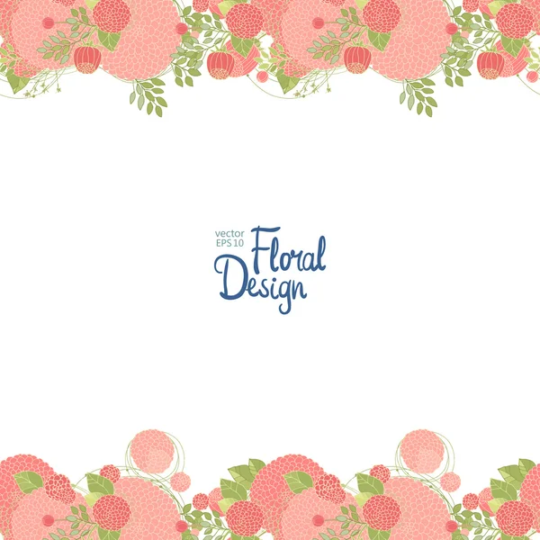 Bordure florale horisontale — Image vectorielle
