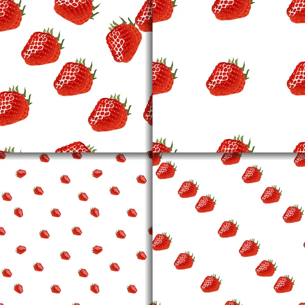 イチゴ入りのシームレスなパターン — ストックベクタ