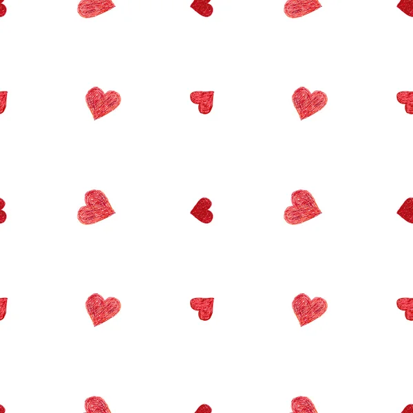 Doodle patrón sin costuras con corazones — Archivo Imágenes Vectoriales