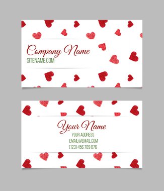 Kartvizit elle çizilmiş yürekleri.