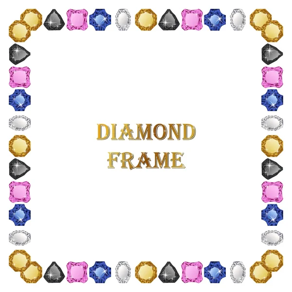 Diamanten quadratischer Rahmen — Stockvektor