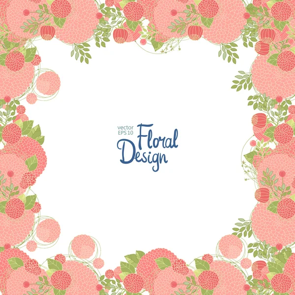 Floral frame and place for text — Stock Vector