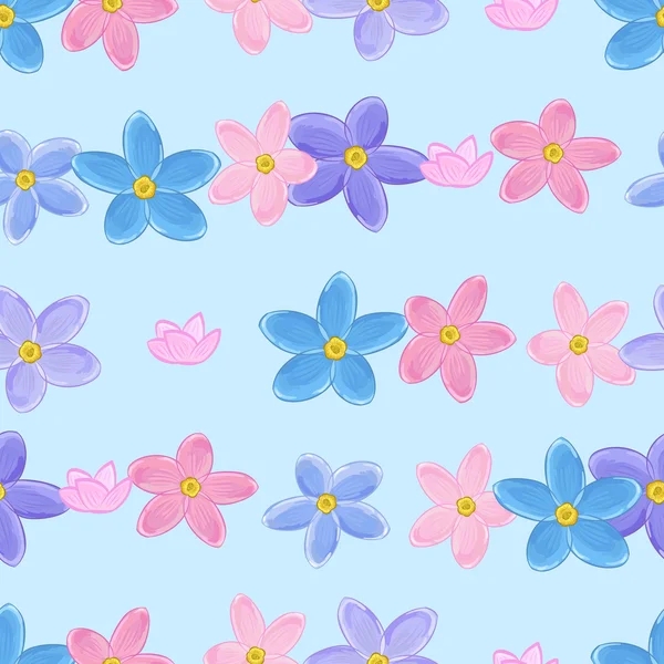 Seamless forget-me-not pattern — Stock Vector