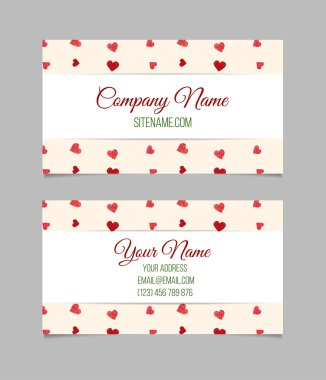 Kartvizit elle çizilmiş yürekleri.