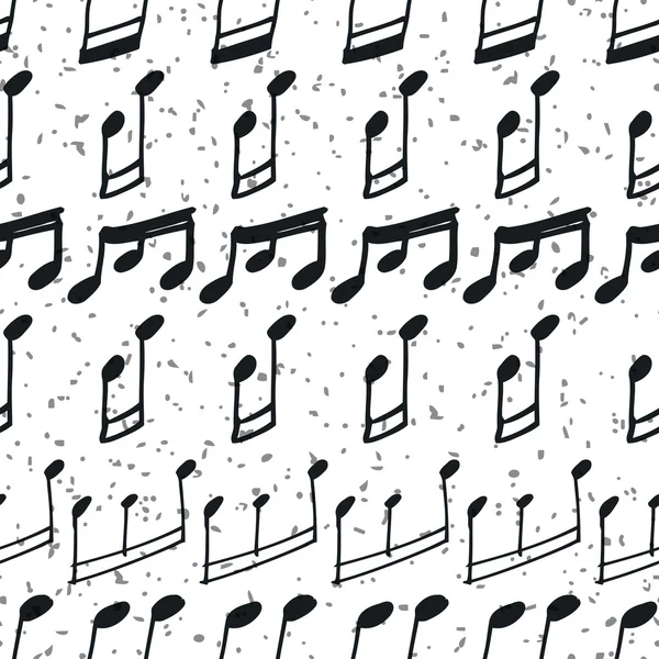 Płynny wzór z nutami muzycznymi — Wektor stockowy