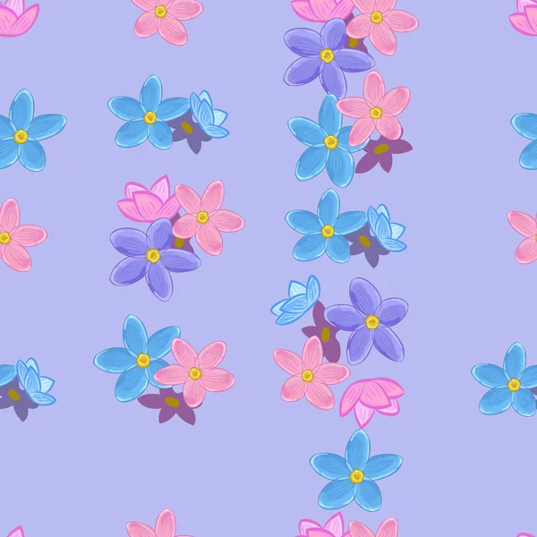 Seamless forget-me-not pattern — Stock Vector