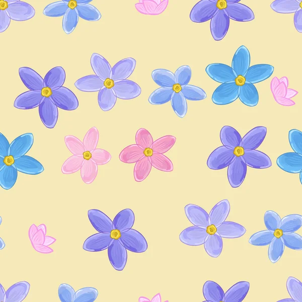 Seamless forget-me-not pattern — Stock Vector