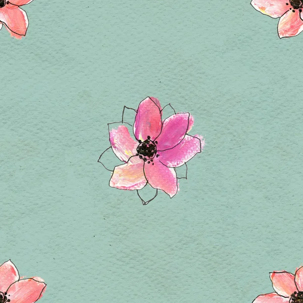 Бесшовный акварельный цветочный узор — стоковое фото