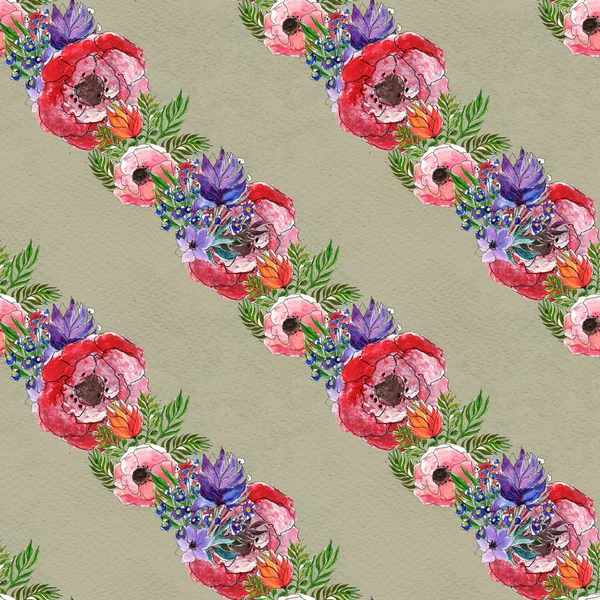 Seamless watercolor floral pattern — Stock Photo, Image