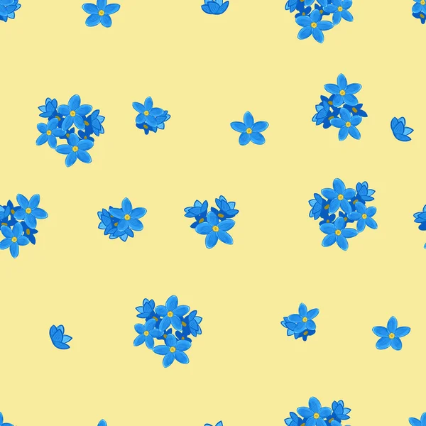 Seamless forget-me-not pattern — Stock Vector