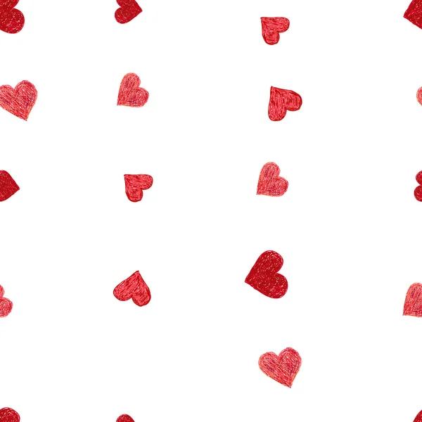 Doodle patrón sin costuras con corazones — Vector de stock