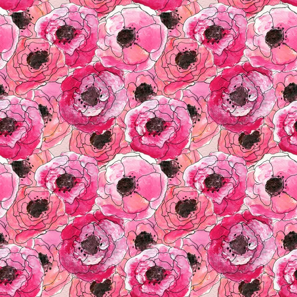 Seamless pattern with briar roses — Stock Photo, Image