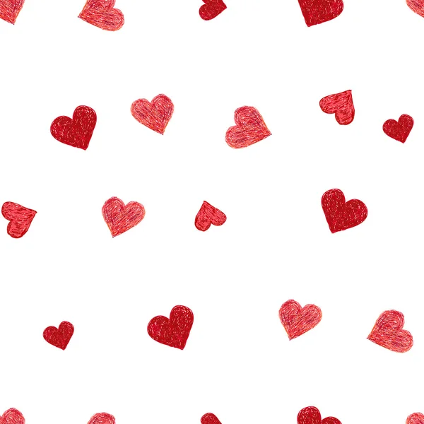Doodle seamless pattern with hearts — Stock Vector