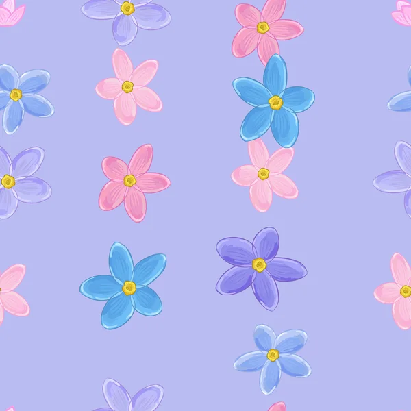 Seamless forget-me-not pattern — Stock Vector