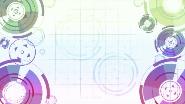 Abstrakter Hintergrund mit animierten Kreisen — Stockvideo