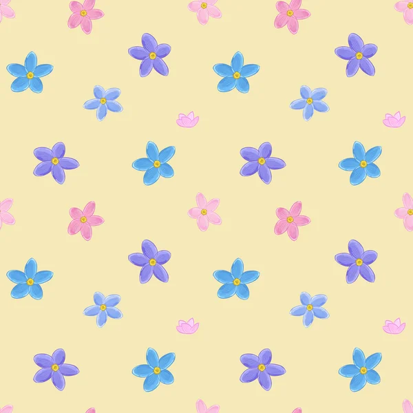 Seamless forget-me-not pattern — Stock Vector