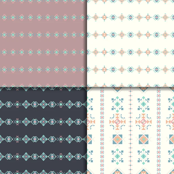 Ethnic seamless pattern set — Stock Vector