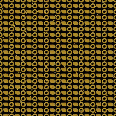 Geometrik siyah ve altın seamless modeli