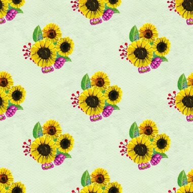 Ayçiçekli kusursuz desen