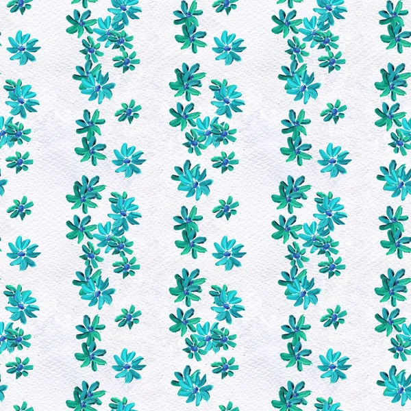 青い花とシームレスなパターン — ストック写真