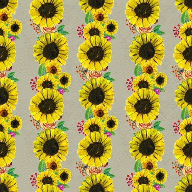 Ayçiçekli kusursuz desen