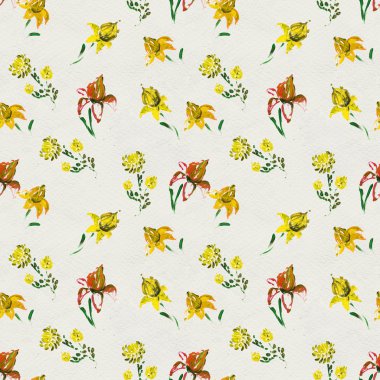 Sarı çiçekli pürüzsüz desen