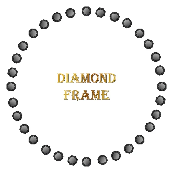 Diamanten runder Rahmen — Stockvektor