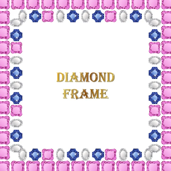 Diamonds square frame — Stock Vector