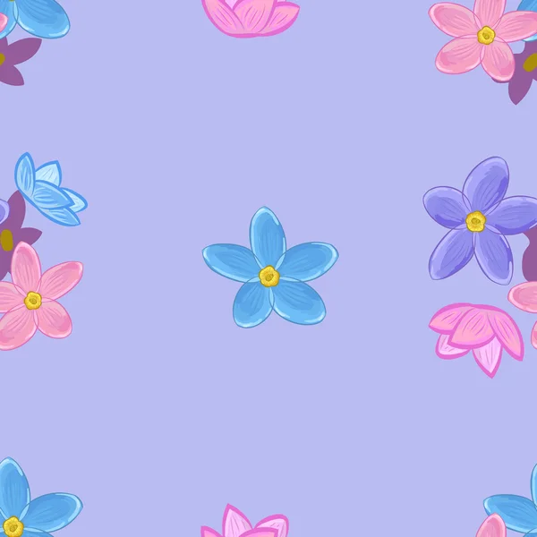 Seamless forget-me-not pattern — Stock Vector