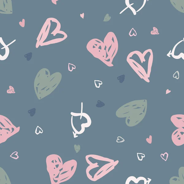 stock vector Doodle seamless pattern with hearts