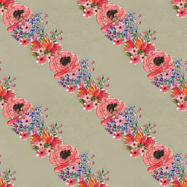 Seamless pattern with colorful flowers
