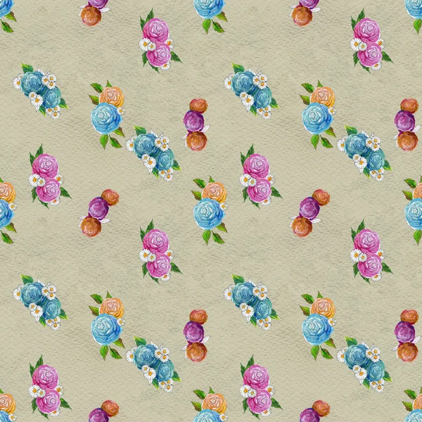 Seamless pattern with colorful flowers — Stock Photo, Image