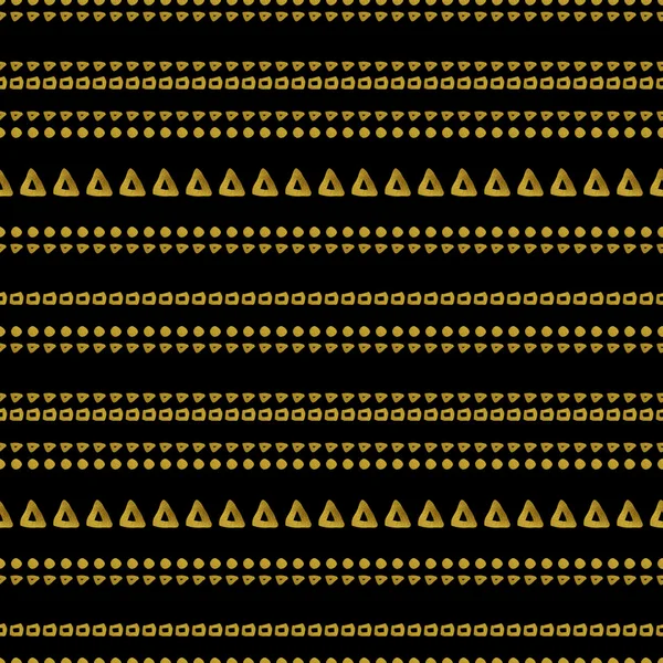 Patrón geométrico negro y oro sin costura — Archivo Imágenes Vectoriales
