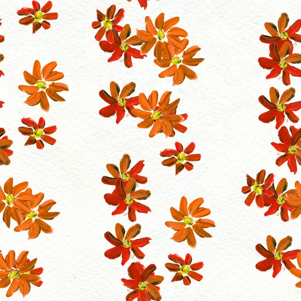 Patrón sin costuras con flores de color naranja — Foto de Stock